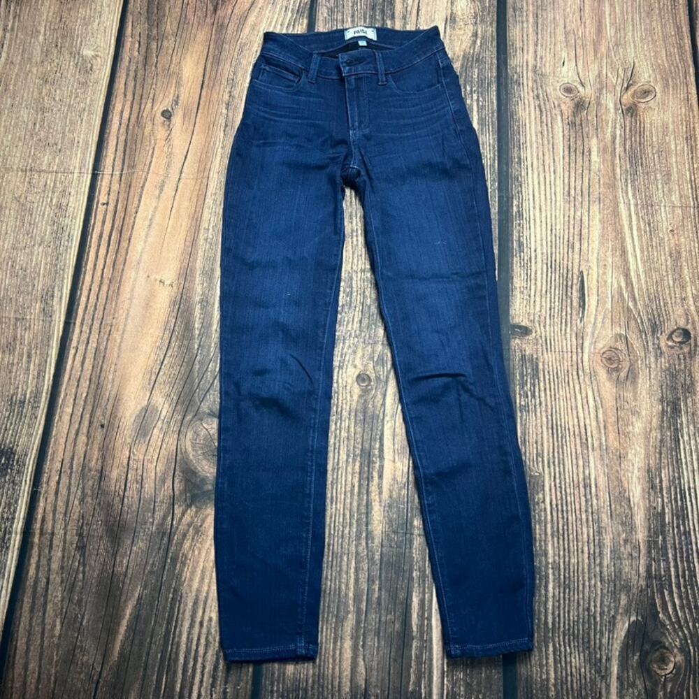 Paige Women's Mid Rise Ankle Skinny Jeans Size 24 Dark Blue Denim‎